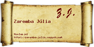 Zaremba Júlia névjegykártya